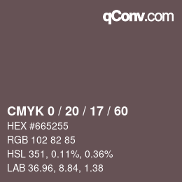 Color code: CMYK 0 / 20 / 17 / 60 | qconv.com