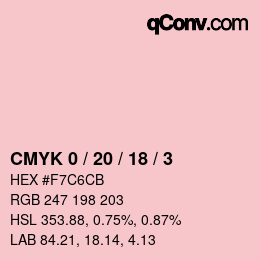 Color code: CMYK 0 / 20 / 18 / 3 | qconv.com