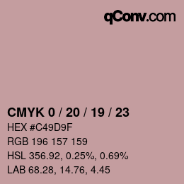 Farbcode: CMYK 0 / 20 / 19 / 23 | qconv.com