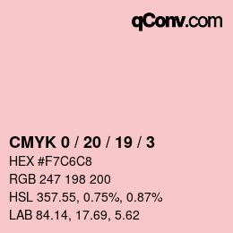 Color code: CMYK 0 / 20 / 19 / 3 | qconv.com