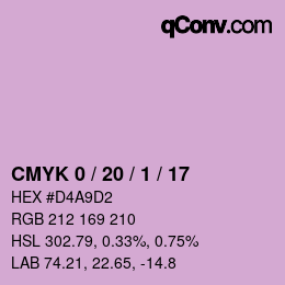 カラーコード: CMYK 0 / 20 / 1 / 17 | qconv.com