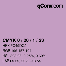 Color code: CMYK 0 / 20 / 1 / 23 | qconv.com