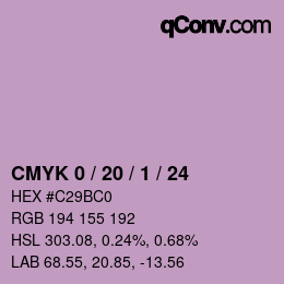 Color code: CMYK 0 / 20 / 1 / 24 | qconv.com