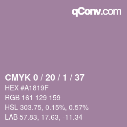 カラーコード: CMYK 0 / 20 / 1 / 37 | qconv.com