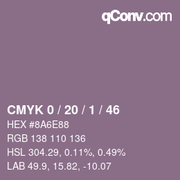 Color code: CMYK 0 / 20 / 1 / 46 | qconv.com