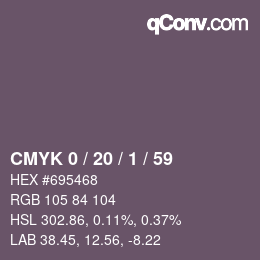 Color code: CMYK 0 / 20 / 1 / 59 | qconv.com