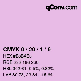 カラーコード: CMYK 0 / 20 / 1 / 9 | qconv.com