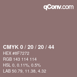 颜色代码: CMYK 0 / 20 / 20 / 44 | qconv.com
