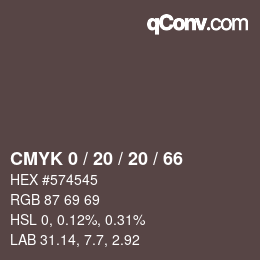 Color code: CMYK 0 / 20 / 20 / 66 | qconv.com