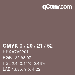 Color code: CMYK 0 / 20 / 21 / 52 | qconv.com