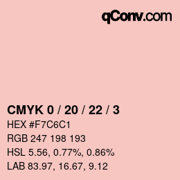 Farbcode: CMYK 0 / 20 / 22 / 3 | qconv.com