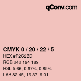 Color code: CMYK 0 / 20 / 22 / 5 | qconv.com