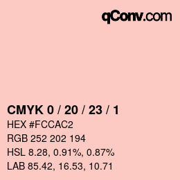 颜色代码: CMYK 0 / 20 / 23 / 1 | qconv.com