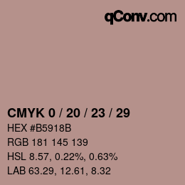 カラーコード: CMYK 0 / 20 / 23 / 29 | qconv.com