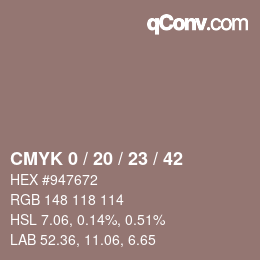 Color code: CMYK 0 / 20 / 23 / 42 | qconv.com