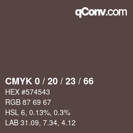 Color code: CMYK 0 / 20 / 23 / 66 | qconv.com