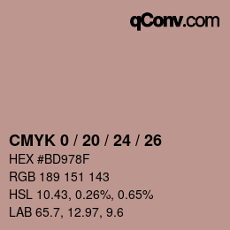 カラーコード: CMYK 0 / 20 / 24 / 26 | qconv.com