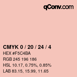 カラーコード: CMYK 0 / 20 / 24 / 4 | qconv.com
