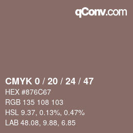 Color code: CMYK 0 / 20 / 24 / 47 | qconv.com