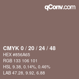 Farbcode: CMYK 0 / 20 / 24 / 48 | qconv.com