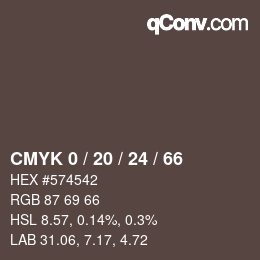 Color code: CMYK 0 / 20 / 24 / 66 | qconv.com