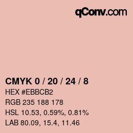 カラーコード: CMYK 0 / 20 / 24 / 8 | qconv.com