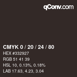 Color code: CMYK 0 / 20 / 24 / 80 | qconv.com