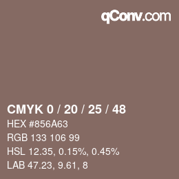 Código de color: CMYK 0 / 20 / 25 / 48 | qconv.com