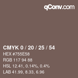 Color code: CMYK 0 / 20 / 25 / 54 | qconv.com