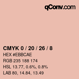 カラーコード: CMYK 0 / 20 / 26 / 8 | qconv.com