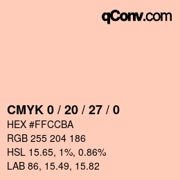 Color code: CMYK 0 / 20 / 27 / 0 | qconv.com