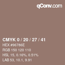颜色代码: CMYK 0 / 20 / 27 / 41 | qconv.com