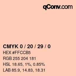 Código de color: CMYK 0 / 20 / 29 / 0 | qconv.com