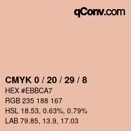 Color code: CMYK 0 / 20 / 29 / 8 | qconv.com