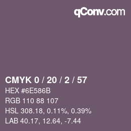 Color code: CMYK 0 / 20 / 2 / 57 | qconv.com