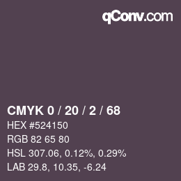Color code: CMYK 0 / 20 / 2 / 68 | qconv.com