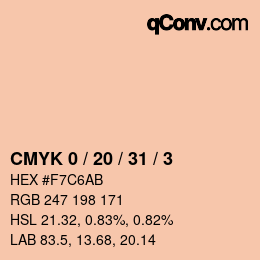 カラーコード: CMYK 0 / 20 / 31 / 3 | qconv.com