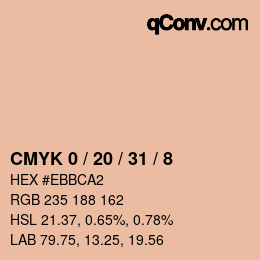 Color code: CMYK 0 / 20 / 31 / 8 | qconv.com