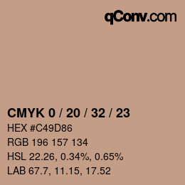 Color code: CMYK 0 / 20 / 32 / 23 | qconv.com