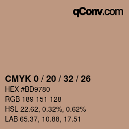 Color code: CMYK 0 / 20 / 32 / 26 | qconv.com