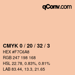 Color code: CMYK 0 / 20 / 32 / 3 | qconv.com