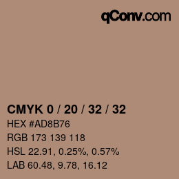 Color code: CMYK 0 / 20 / 32 / 32 | qconv.com