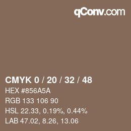 カラーコード: CMYK 0 / 20 / 32 / 48 | qconv.com