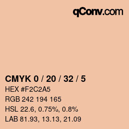 Color code: CMYK 0 / 20 / 32 / 5 | qconv.com