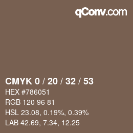 Color code: CMYK 0 / 20 / 32 / 53 | qconv.com