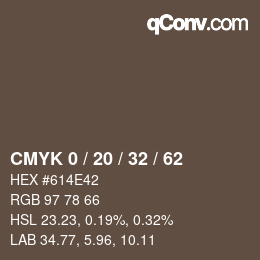 Color code: CMYK 0 / 20 / 32 / 62 | qconv.com