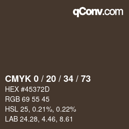 Color code: CMYK 0 / 20 / 34 / 73 | qconv.com