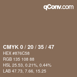 Farbcode: CMYK 0 / 20 / 35 / 47 | qconv.com