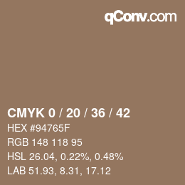 Color code: CMYK 0 / 20 / 36 / 42 | qconv.com