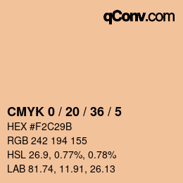 Color code: CMYK 0 / 20 / 36 / 5 | qconv.com